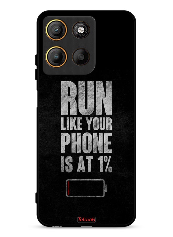 Tolwak Motorola Moto G15 Protective Case Cover Run Like Your Phone Is At 1 Percent