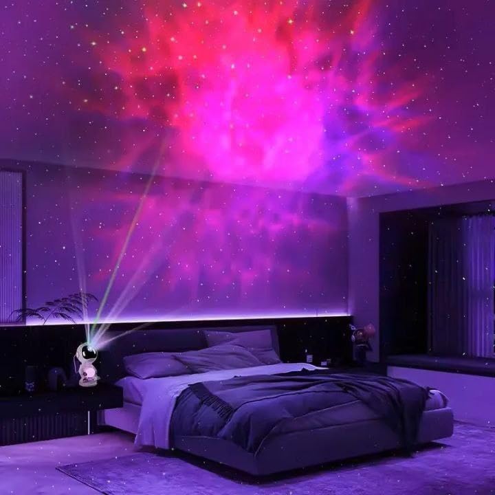 Astronaut and Galaxy LED Projector with Dynamic Nebula and Lunar Orb Night Light for Bedroom, Kids and Adults - Compatible with Remote Control - Image 2