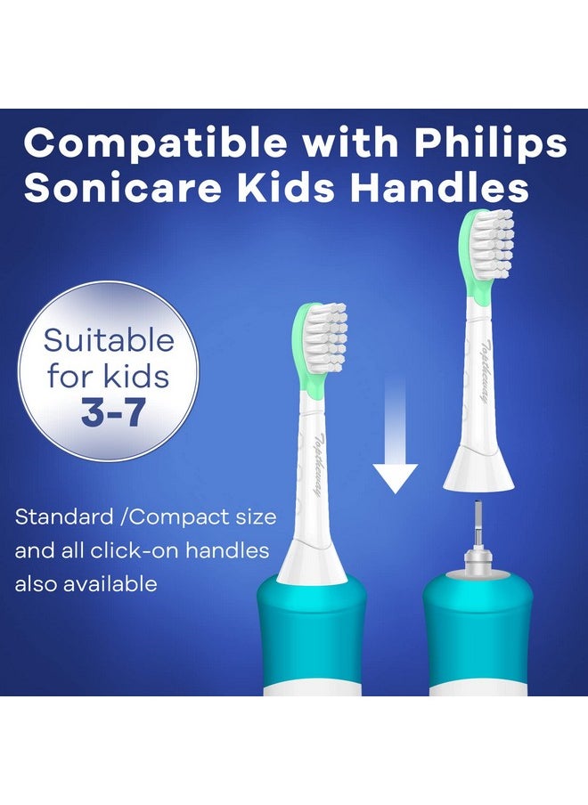 Toptheway - Kids Toothbrush Heads For Philips Sonicare: Soft Electric Replacement Brush Compatible With Phillips Hx6032/94 Hx6321 Hx6340 Hx6042 Hx6320 Hx6330 Compact Head For Child 35 Pink Girl Green Boy 8 Pack - Image 1