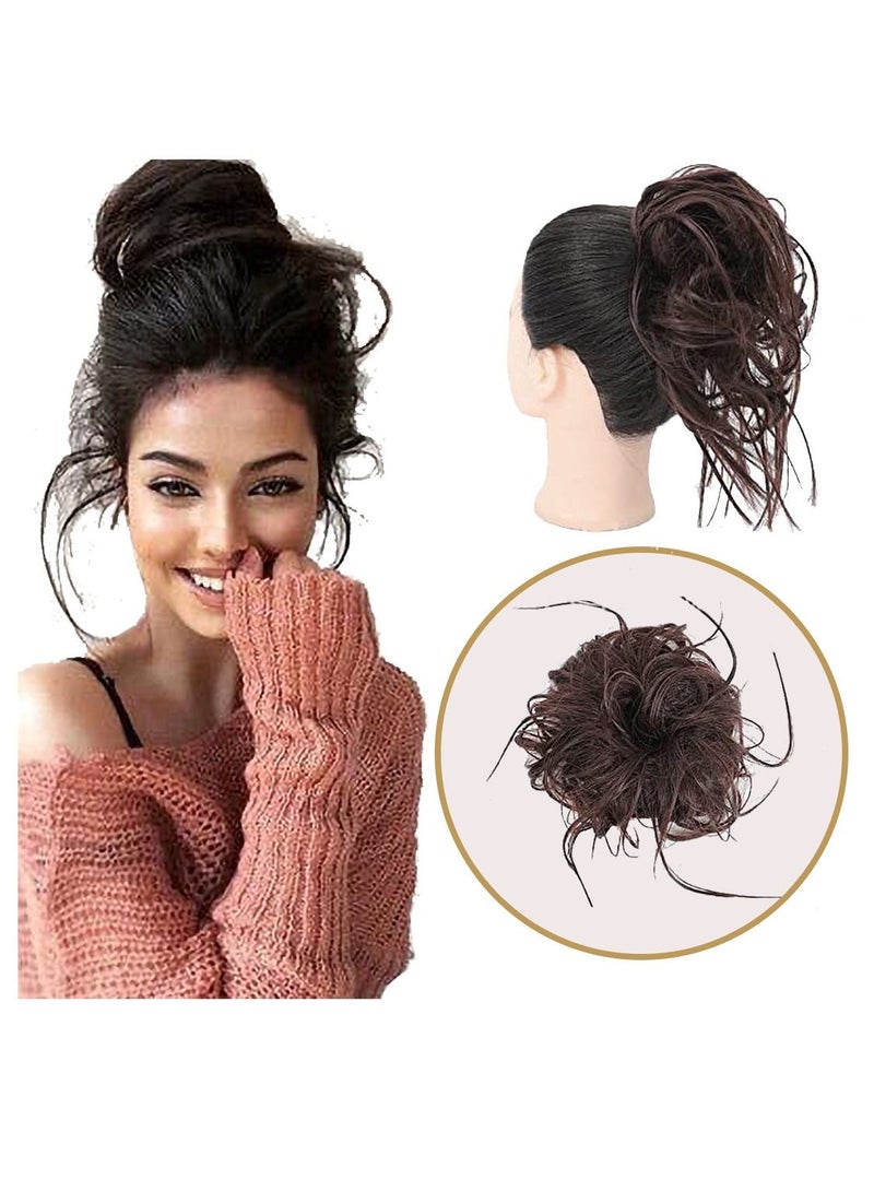 إستيل كعكة كوكتيل فوضوي ، وصلات شعر على شكل كعكة ، وصلات شعر مرن ، قطعة شعر ، وصلات شعر مستقيمة - Image 1