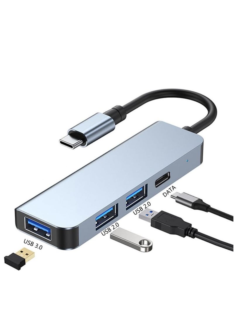 ELTRAZONE USB C Hub for MacBook Pro/Air, 4-in-1 USB-C to USB Adapter with 3 High-Speed USB 3.0 Ports and 1 USB-C PD/Data Port – Compact Multiport Docking Station for USB-C Laptops, iMac, Dell, Lenovo, Tablets, External Devices & More - Image 1