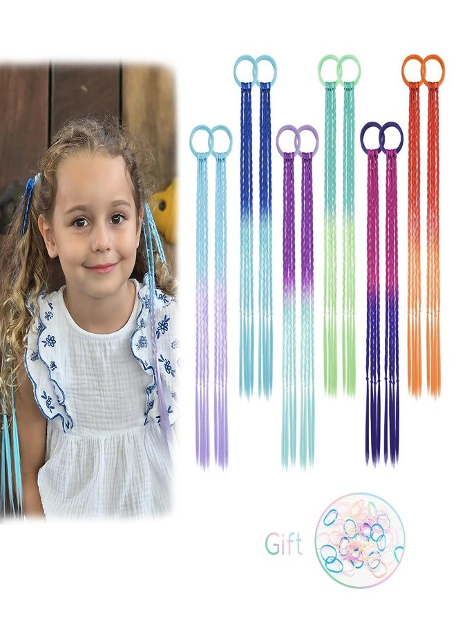 Dreamlover Crazy Hair Day Accessories for Girls, Colored Hair Extensions for Kids, Braided Hair Extensions for Style-challenged Parents, 12 Pieces - Image 1