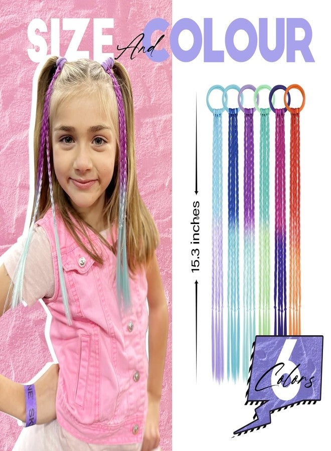 Dreamlover Crazy Hair Day Accessories for Girls, Colored Hair Extensions for Kids, Braided Hair Extensions for Style-challenged Parents, 12 Pieces - Image 4