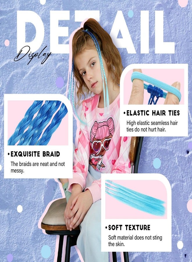 Dreamlover Crazy Hair Day Accessories for Girls, Colored Hair Extensions for Kids, Braided Hair Extensions for Style-challenged Parents, 12 Pieces - Image 3