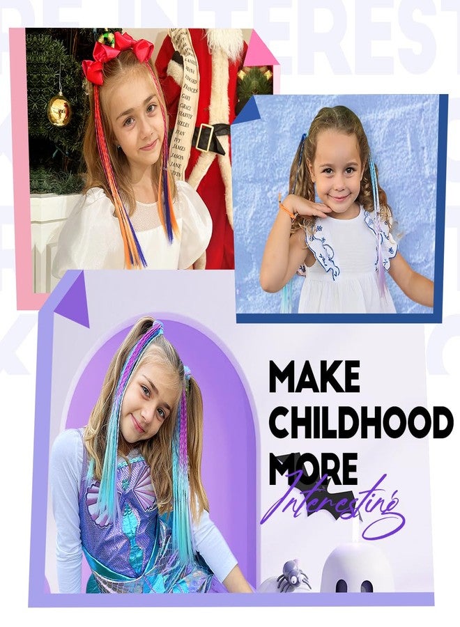 Dreamlover Crazy Hair Day Accessories for Girls, Colored Hair Extensions for Kids, Braided Hair Extensions for Style-challenged Parents, 12 Pieces - Image 5
