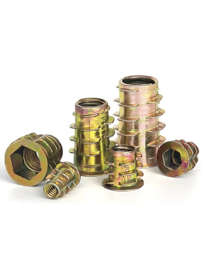 30pcs M6 15mm Zinc Alloy Threaded Inserts for Soft Wood Furniture Hex Socket Nuts - Image 2
