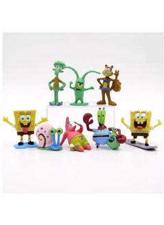 Y&D 8-Piece SpongeBob Figurines Model Toys Cake Decoration Doll Toys Multicolour  - Image 1
