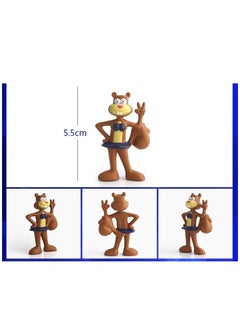 Y&D 8-Piece SpongeBob Figurines Model Toys Cake Decoration Doll Toys Multicolour  - Image 4