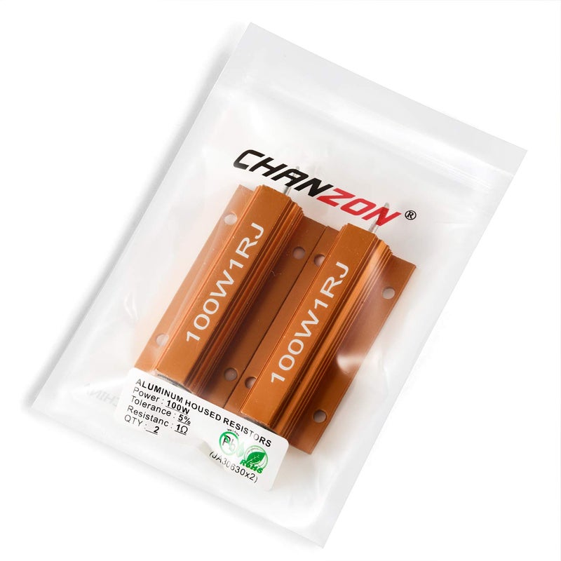 CHANZON 2pcs Wirewound Aluminum Shell Resistor 1 Ω ohm 100W ±5% Tolerance 1R Rohs Certified - Image 5