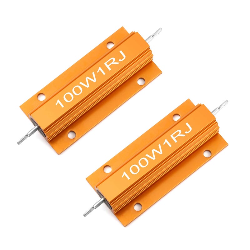 CHANZON 2pcs Wirewound Aluminum Shell Resistor 1 Ω ohm 100W ±5% Tolerance 1R Rohs Certified - Image 1