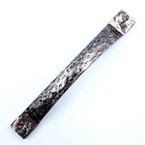 Jetland Arched Hammered Cabinet Pulls - 2-Pack, Aged Silver, 5" Hole Centers, Rustic Solid Cast Handle Pulls for Dresser Nightstand Furniture, HT0611OS127 - Image 4