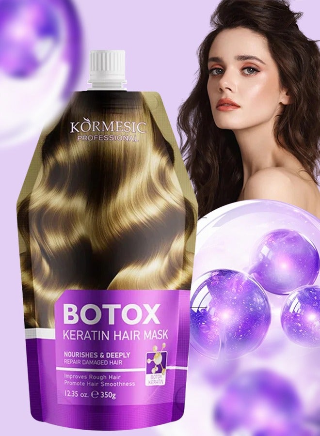 Kormesic ماسك شعر بوتوكس كيراتين 350 جرام لإصلاح الشعر الجاف التالف مغذي مرطب مقوي يحسن الشعر الخشن ويعزز نعومة الشعر مع الكولاجين لاستعادة بصيلات الشعر الصحية - Image 1