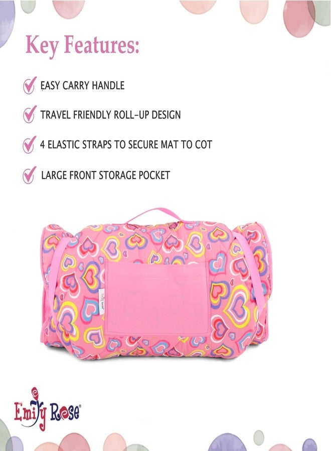 Emily Rose Toddler Nap Sleep Cot Mat for Kids Girls - Ideal for Travel, Preschool and Daycare, with Removable Pillow and Attached Soft Fleece Blanket - Includes Unicorn Lovey Stuffed Toy | 100% Cotton - Image 5