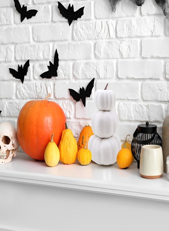 Gresorth Stacked White Pumpkins Towel Fake Artificial Halloween Decoration DIY Crafts Paintable Pumpkin for Home Party Table Kitchen Wedding - Image 5