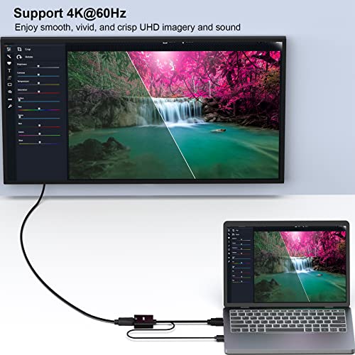 BENFEI HDMI to DisplayPort, Uni-Directional HDMI (Source) to DisplayPort (Display) Adapter 4K@60Hz/2K@144Hz/1080P@165Hz Compatible with Laptop, Xbox 360 One, PS4 PS3 Device - Image 5