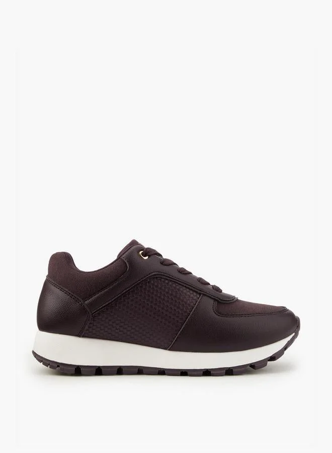 Textured Lace-Up Sneakers