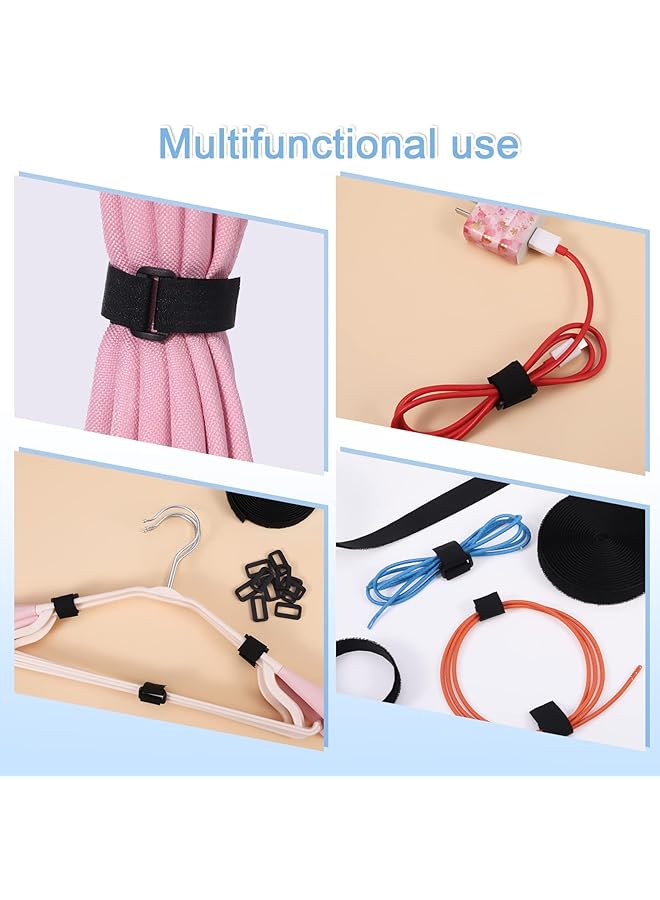 erorex Velcro Cable Ties 10M Adjustable Velcro Cable Straps Heavy Duty With 50 Buckles 2 Pcs Free Cut Self Hook And Loop Securing Strap For Cable Tidy Wire Management Cord Organiser - Image 3