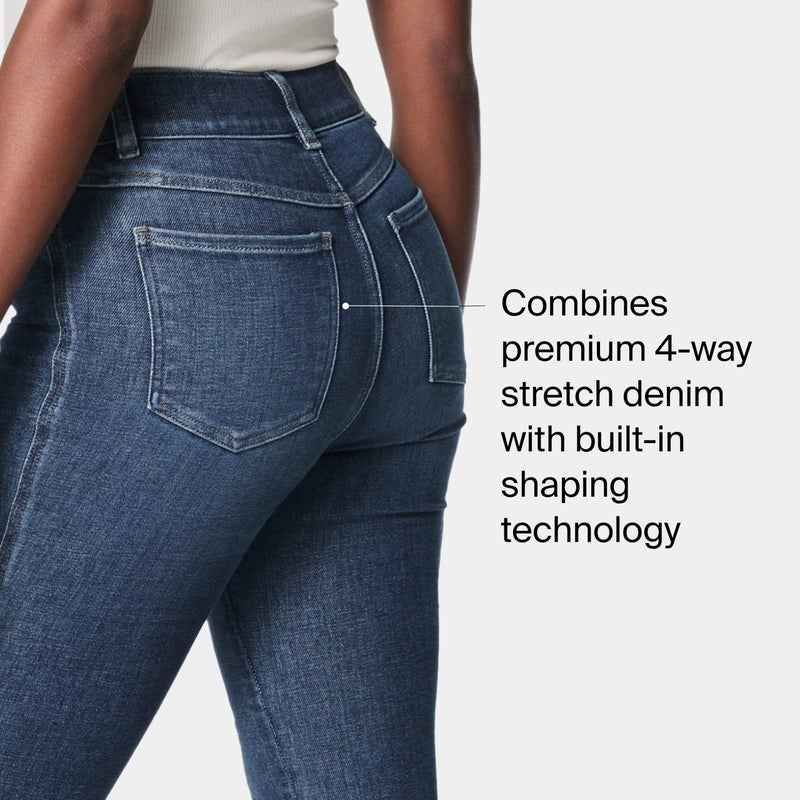 SPANX SPANXshape Original EveryWear Flare Jeans - Core Shaping for Women - High-Rise - Pull-On Denim - Authentic Blue - X-Large - Image 3