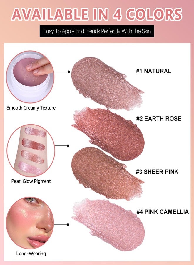 LYSdefeu Multi Glow Balm,Miracle Glow Balm Tinted Face Creamy Blush for Women Cheek Lip Eye,Hydrating Lightweight & Blendable Color,Shimmer Blusher Facial Makeup, Mother's Day Gift for Women-04 Pink Camellia - Image 5