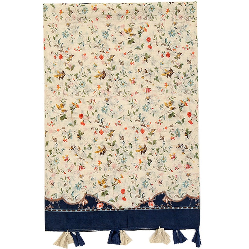Yeieeo Boho Scarf for Women Lightweight Floral Printed Scarf Fall Winter Fashion Fringed Scarves Wraps Shawl (Floral 20) - Image 3