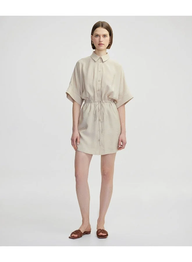 ابيكول فستان قميص برباط سحب