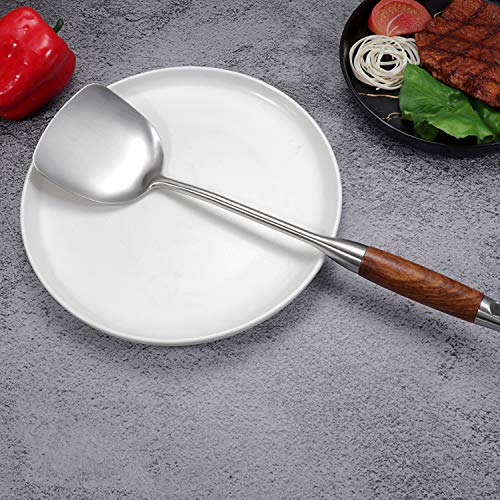AOOSY Wok Spatula, 15.7 Inches 18/10 Stainless Steel Wok Utensil Metal Wok Spatula with Wooden Handle for Kitchen Use Cooking Utensil - Image 5