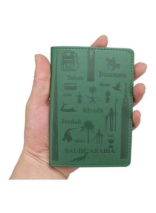 Green Leather Passport Holder Wallet for Travel - Image 3