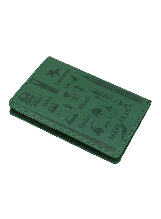 Green Leather Passport Holder Wallet for Travel - Image 1