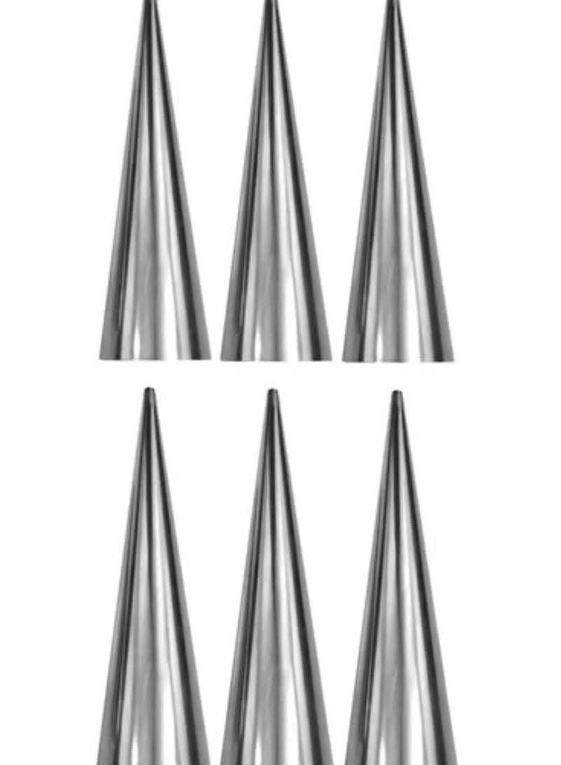 Cannoli Tubes Stainless Steel Cannoli Forms Non-Stick Cream Horn Molds For Croissant Shell Cream Roll Silver (6Pc) - Image 1
