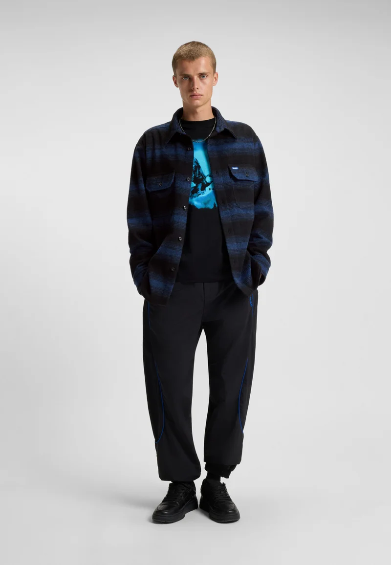 HUGO Oversized-fit shirt with shadow stripe