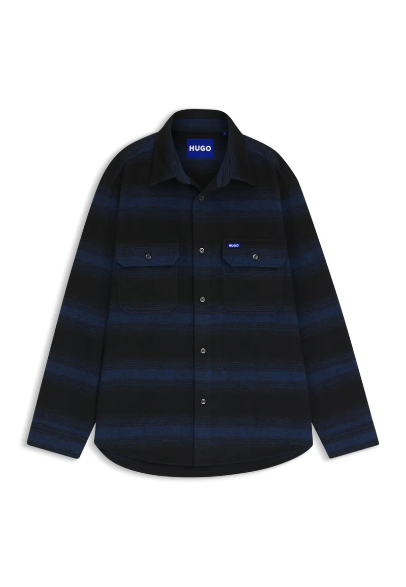 HUGO Oversized-fit shirt with shadow stripe