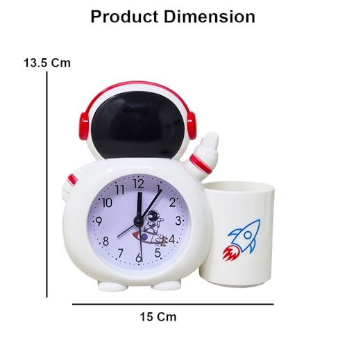PARTEET Astronaut Alarm Clock with Pen Holder for Kids, Bedroom Astronaut Alarm Clock, Birthday Party Return Gifts for Kids(Black) - Image 3