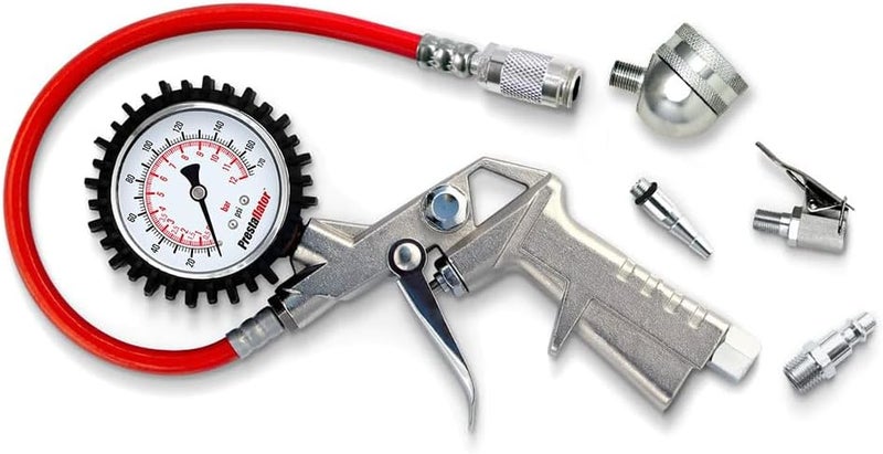 Prestacycle Prestaflator Bike Tire Inflator, Presta & Schrader Valve Air Compressor Tool – Works with Tubeless & Standard Tires – Bike & Car Air Compressor Tire Inflator for MTB & Road Bikes - Image 1