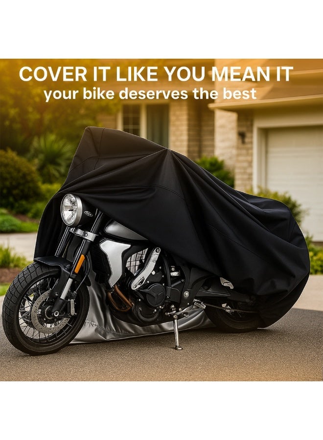 Topify Motorcycle Cover, Motorbike Cover All Season Universal Weather Waterproof Sun Outdoor Protection with Lock-Holes & Storage Bag, 3XL Motorcycles Vehicle Cover - Image 4
