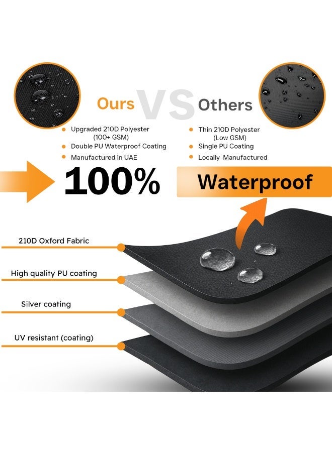 Topify Motorcycle Cover, Motorbike Cover All Season Universal Weather Waterproof Sun Outdoor Protection with Lock-Holes & Storage Bag, 3XL Motorcycles Vehicle Cover - Image 5