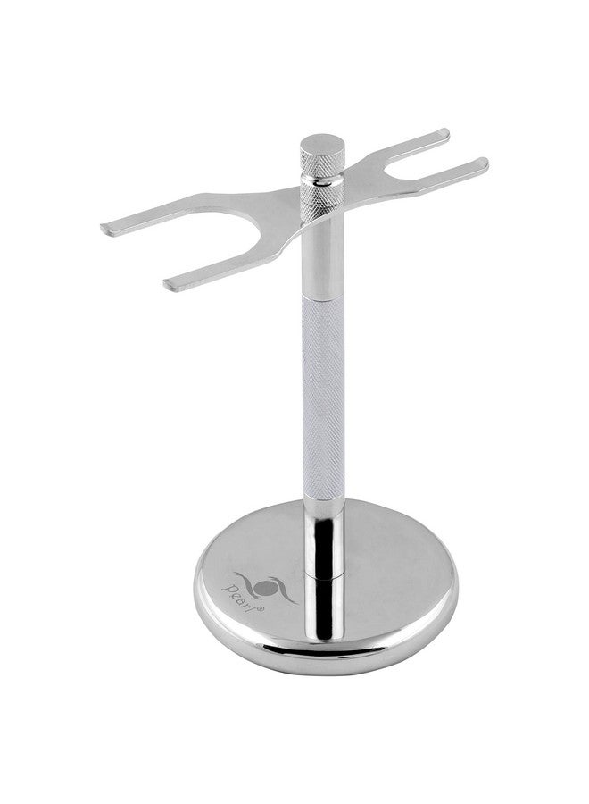 Pearl Combo of Shaving Razor and Brush Holder Stand (Chrome) - Image 1