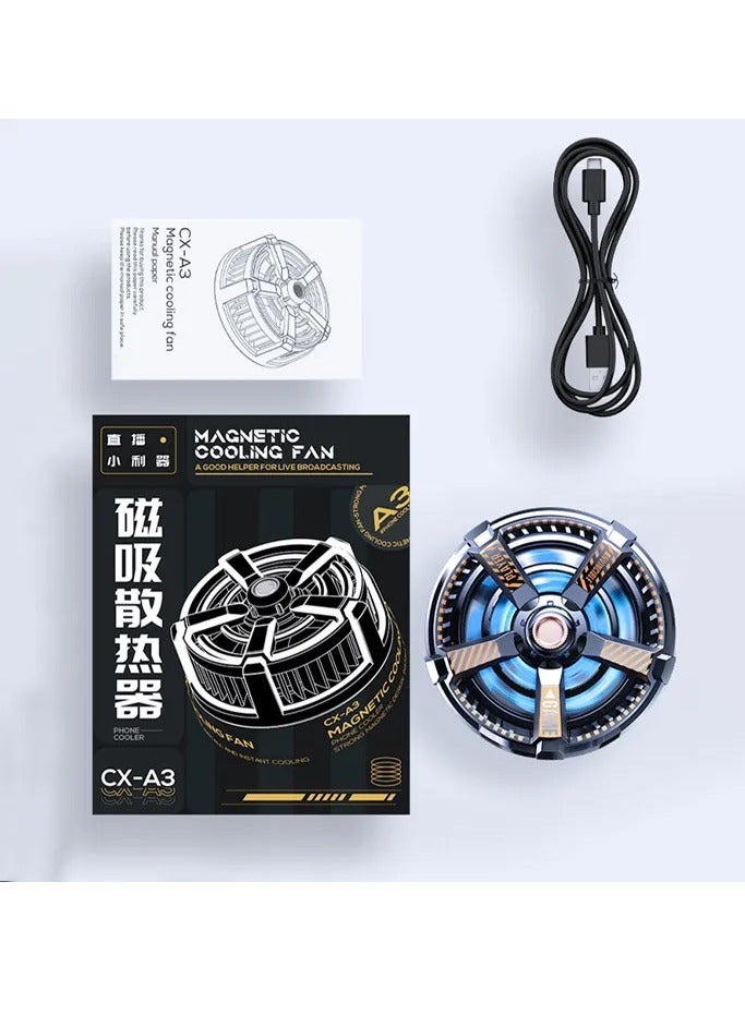 Memo Memo CX-A3 Magnetic Mobile Phone Cooling Fan Radiator Cooler BLACK - Image 1