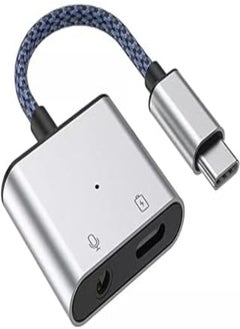 Generic Aux + type C to Type C - 2 in 1 type-c to 3.5mm audio adapter type-c audio charging splitter headphone jack adapter compatible with iphone15/15pro Samsung 