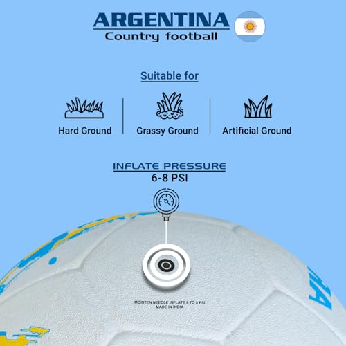 Synco Football Argentina| Rubber Moulded | Training Country Ball for Beginners | Suitable for Indoors/Outdoors - Image 5