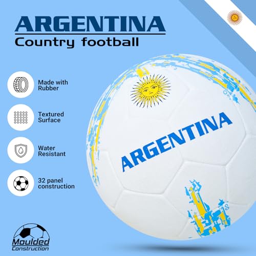 Synco Football Argentina| Rubber Moulded | Training Country Ball for Beginners | Suitable for Indoors/Outdoors - Image 3