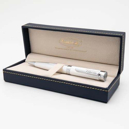 Conklin Herringbone Signature Ballpoint Pen Silver with Chrome Trim Intricate Engraved Design Refillable for Longevity Elegant Gift for Professionals and Writing Enthusiasts - Image 3