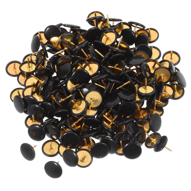 600pcs Round Flat Thumbtacks Black - Heavy Duty Push Pins Metal Thumb Tacks For Bulletin Board Decorative Nails Wall Hanging Photos Home Furniture Sofa Crafts Office - Image 4