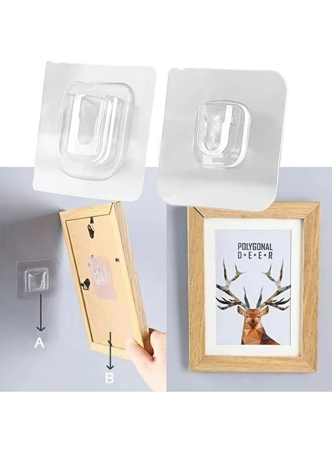 15 Pairs Double Sided Adhesive Wall Hooks Waterproof No Nails For Bathroom Home - Image 5