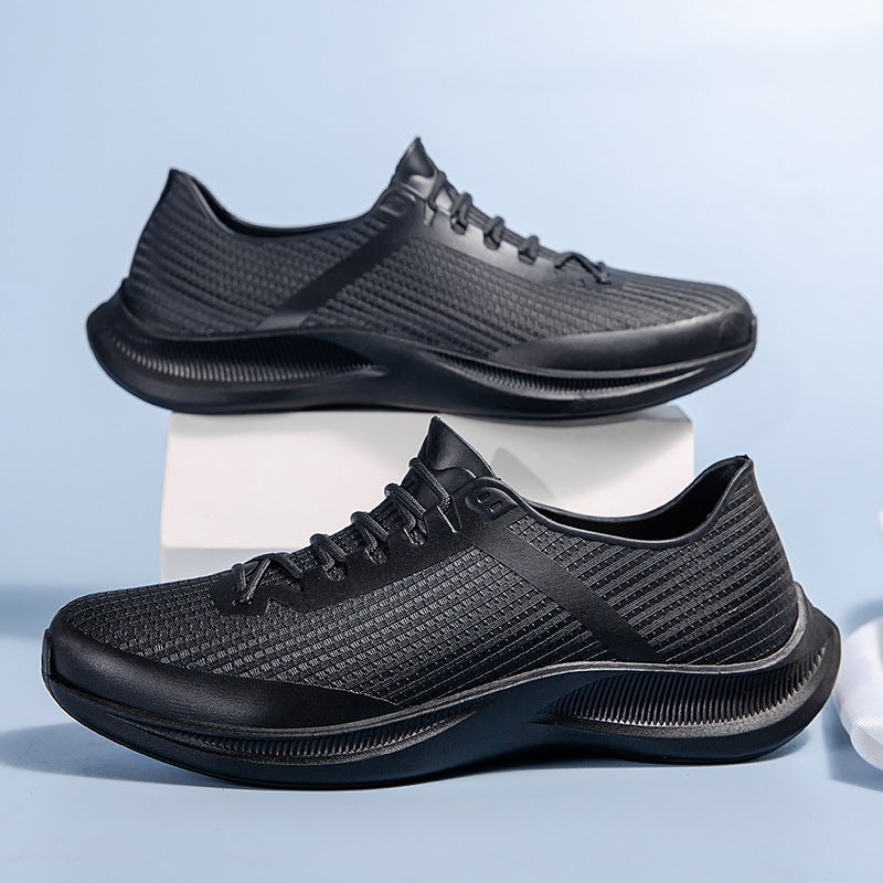 Sports Rain Boots Fashion Short Mens Waterproof Shoes Black [standard size]] 