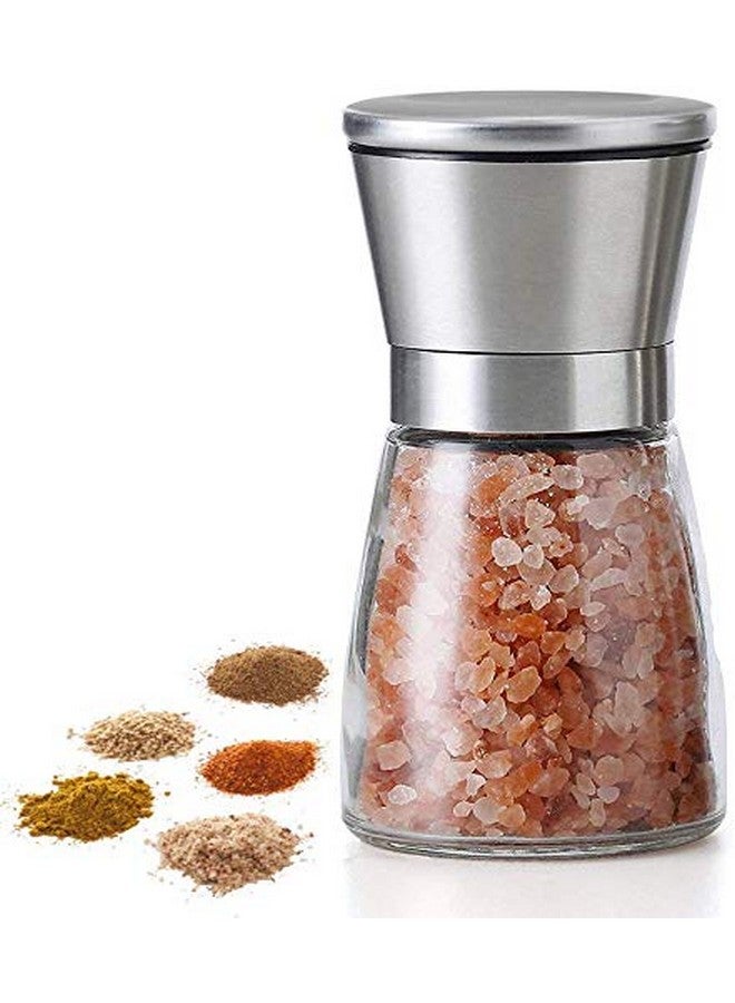 P-Plus International | Stainless Steel Salt and Pepper Grinder | Refillable Salt and Pepper Shaker with Adjustable Coarse Mills | Ceramic Blades and Adjustable Coarseness | Small - Image 1
