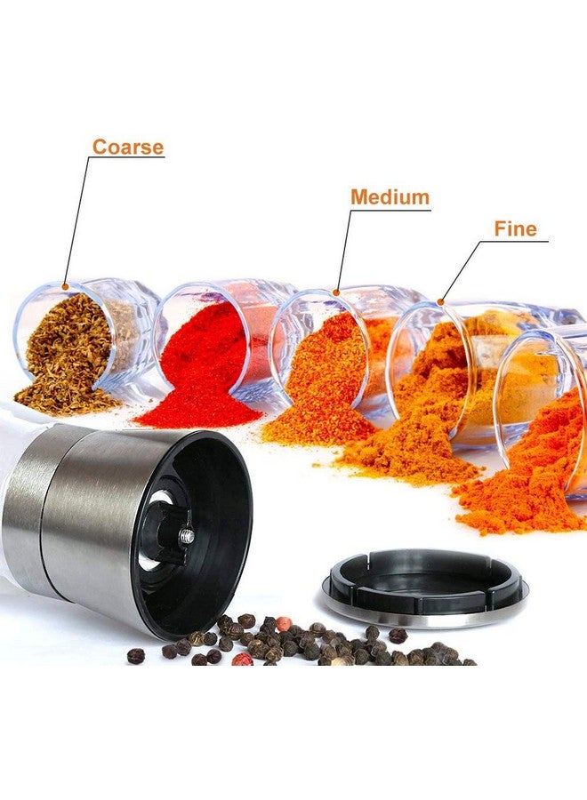 P-Plus International | Stainless Steel Salt and Pepper Grinder | Refillable Salt and Pepper Shaker with Adjustable Coarse Mills | Ceramic Blades and Adjustable Coarseness | Small - Image 2