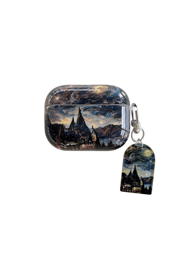 Generic - Suitable For AirPods 4 Earphone Set Creative Cartoon Shell For Apple1/2/pro2 Wireless Bluetooth Protective Cover Pendant-Color:Silicone Soft Shell + Pendant-Castle-Model:Airpods Pro/pro2 Universal (protective Case) - Image 1
