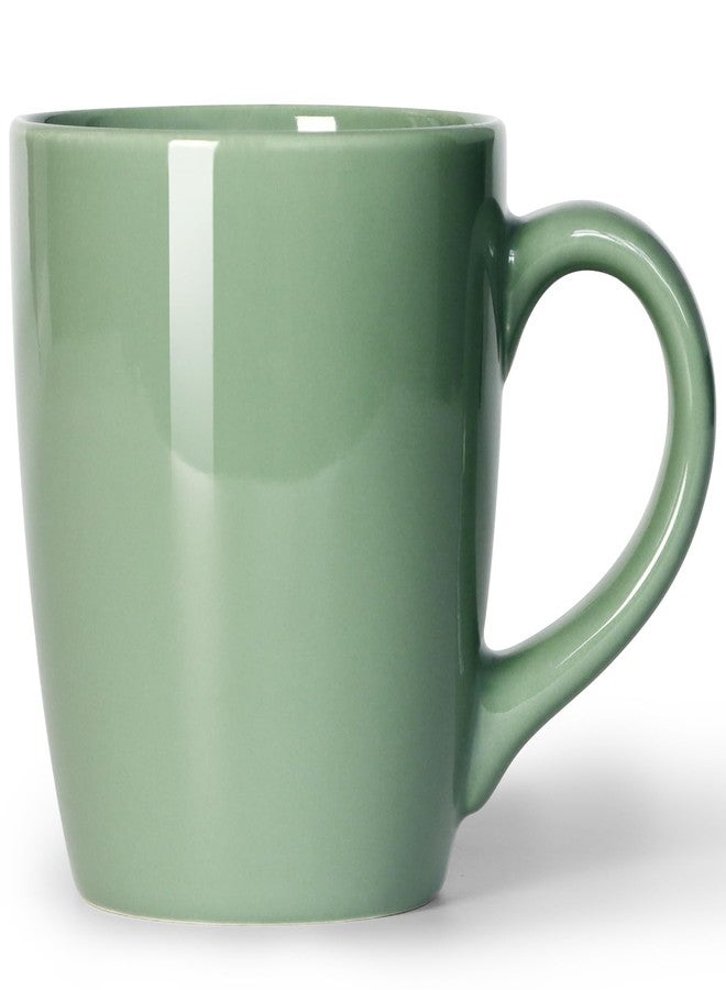 Smilatte 20 OZ Large Coffee Mug, Nice Ceramic Boss Tea Cup with Big Handle for Dad Men Women, Unique Style For Any Kitchen, Pure Green - Image 1