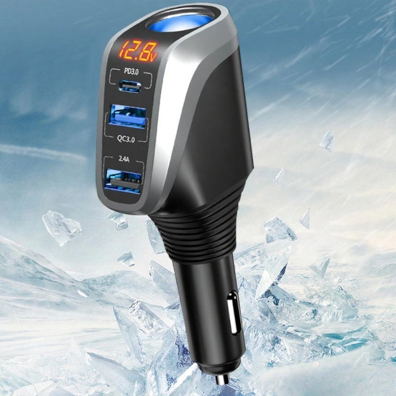 OZIO Car Charge Adapter Multifunctional Quick Charge Device with Voltage Display for 12-24V Car Truck SUV RV - Image 5