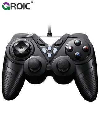 Black USB Game Handle,Wired Controller Joystick Gamepad, Support Vibration, with Turbo & AUTO Function Keys, Ergonomically Designed - pzsku/Z944A9E0A36B90CCDF6E0Z/45/_/1740641292/449accc0-ed57-4694-9187-500e8d91d3cc